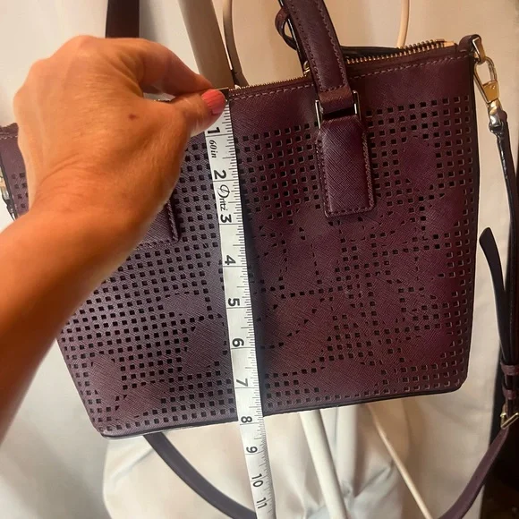 Kate Spade Maroon Cameron Street Lucie Perforated Tote Bag - Picture 7 of 11